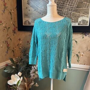 St. John's Bay Turquoise Lace Sweater
